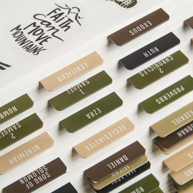 - Tabs with Stickers Included, Laminated Tabs for Women and Men, Accessories and Study Supplies, Book Tabs and Sticker Labels Designed for Bibles (Cammo)