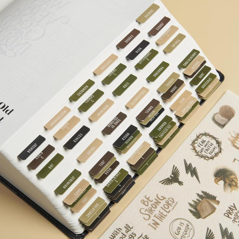 - Tabs with Stickers Included, Laminated Tabs for Women and Men, Accessories and Study Supplies, Book Tabs and Sticker Labels Designed for Bibles (Cammo)