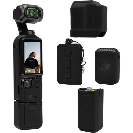 BRDRC the Latest DJI Osmo Pocket 3 Case 2025 Soft Silicone Protective Cover with Detachable Handle & Lens Protection for DJI Osmo Pocket 3 Creator Combo - Pink