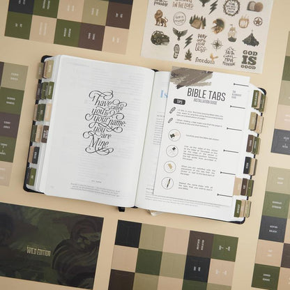 - Tabs with Stickers Included, Laminated Tabs for Women and Men, Accessories and Study Supplies, Book Tabs and Sticker Labels Designed for Bibles (Cammo)