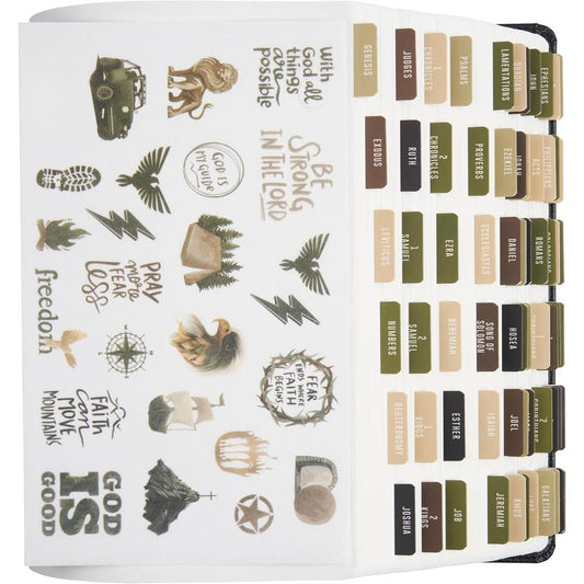- Tabs with Stickers Included, Laminated Tabs for Women and Men, Accessories and Study Supplies, Book Tabs and Sticker Labels Designed for Bibles (Cammo)
