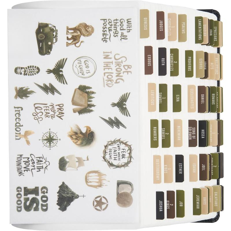 - Tabs with Stickers Included, Laminated Tabs for Women and Men, Accessories and Study Supplies, Book Tabs and Sticker Labels Designed for Bibles (Cammo)