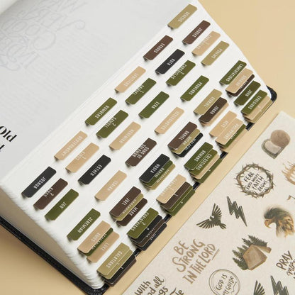 - Tabs with Stickers Included, Laminated Tabs for Women and Men, Accessories and Study Supplies, Book Tabs and Sticker Labels Designed for Bibles (Cammo)